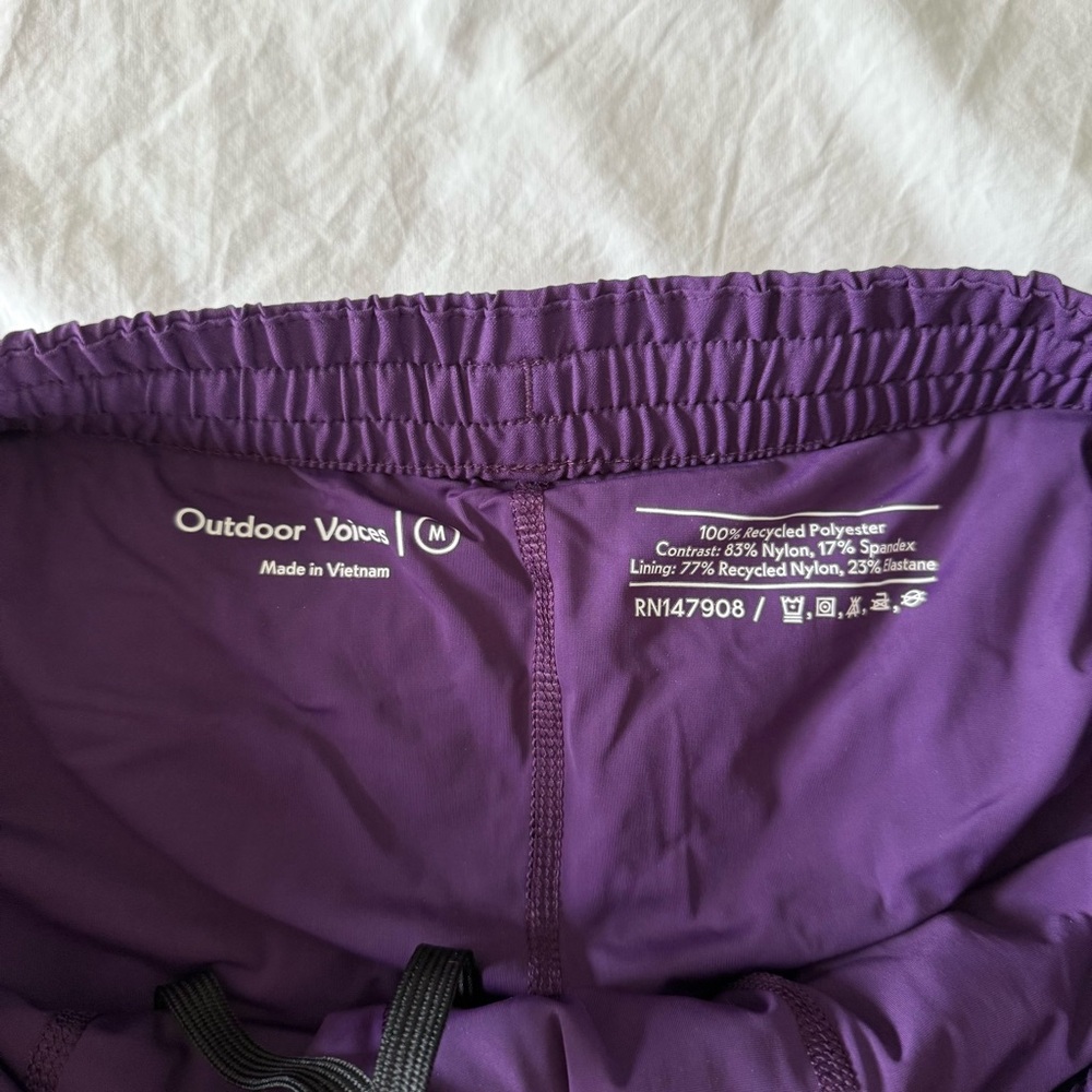 Outdoor Voices Lined Purple Shorts - Medium - Picture 3 of 7